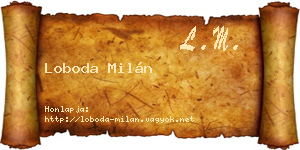 Loboda Milán névjegykártya